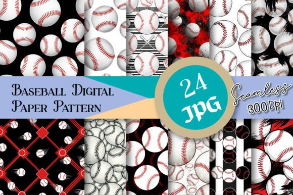 Baseball Digital Paper Pattern