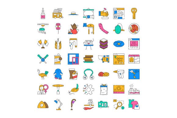 Collection of Diverse Outline Icons Depi: A Practical Design Resource for Real-World Projects