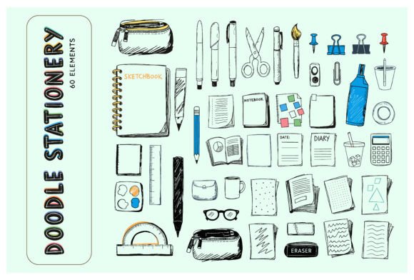 Doodle Stationery Icon Set: Strategic Value for Visual Communication and Branding