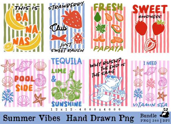 Enhance Your Creative Projects with the Summer Vibes Hand Drawn PNG Bundle