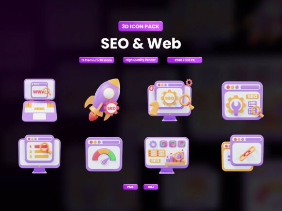 Enhancing Digital Marketing with the SEO Web 3D Icon Pack