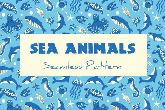 Exploring the Adorable Depths: Sea Animals Seamless Pattern Paper