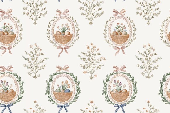 Romantic Rococo Easter Egg Patterns: Elegant Design for Spring Projects