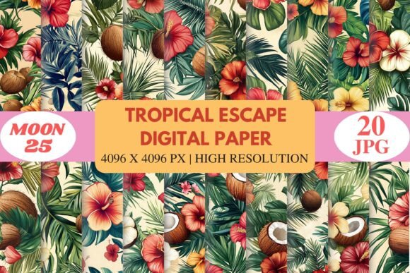 Tropical Escape Digital Paper: Elevating Design with Lush Visual Elements