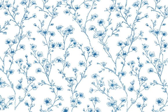 Vector Seamless Pattern 4 Blue Toile De: Timeless Design for Modern Creatives