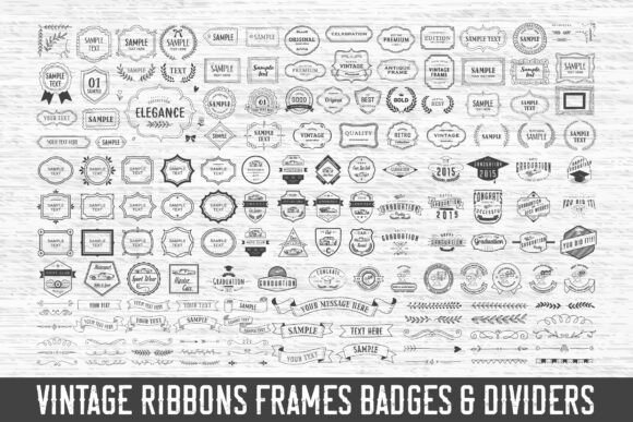 Vintage Ribbons Frames Badges Dividers: A Practical Design Resource for Versatile Creative Projects